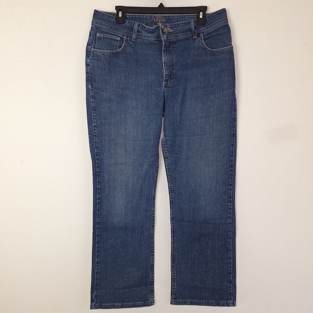 Lee Riders Bootcut Jeans Women 16P Whisker Western Academia High-Rise 34X27.5‎